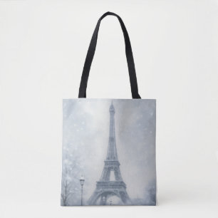 Eiffel Tower Winter Scene Paris Tote Bag
