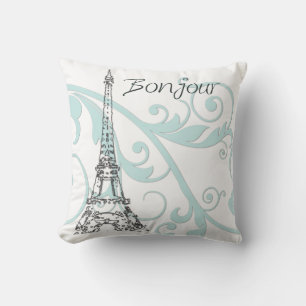 Eiffel Tower with Scrolls Cushion