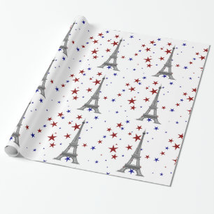 Eiffel Tower with Stars Wrapping Paper