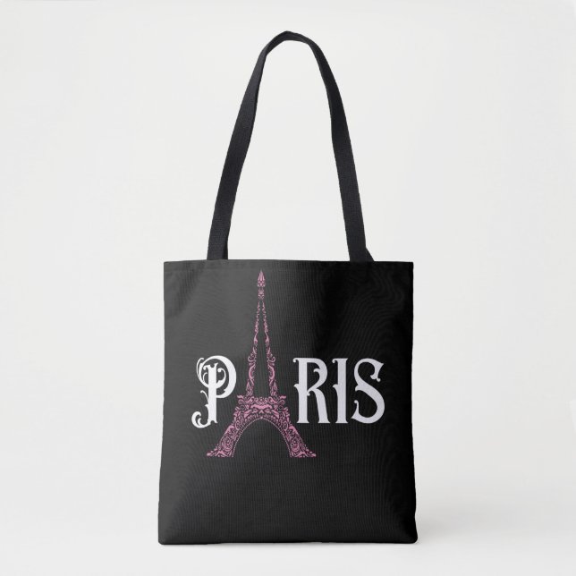 Eiffel Tower Women Love Paris France Tote Bag (Front)