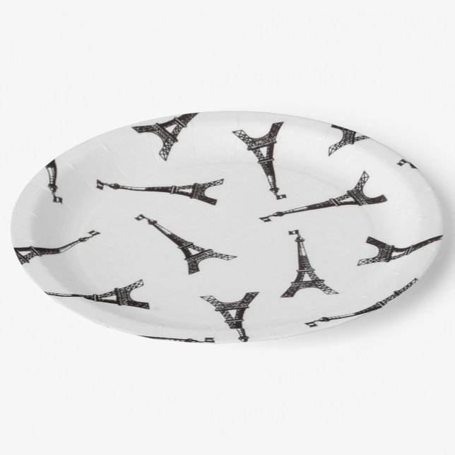 Eiffel Towers Paper Plate (Angled)
