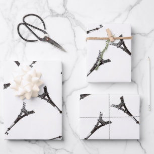 Eiffel Towers Wrapping Paper Sheet