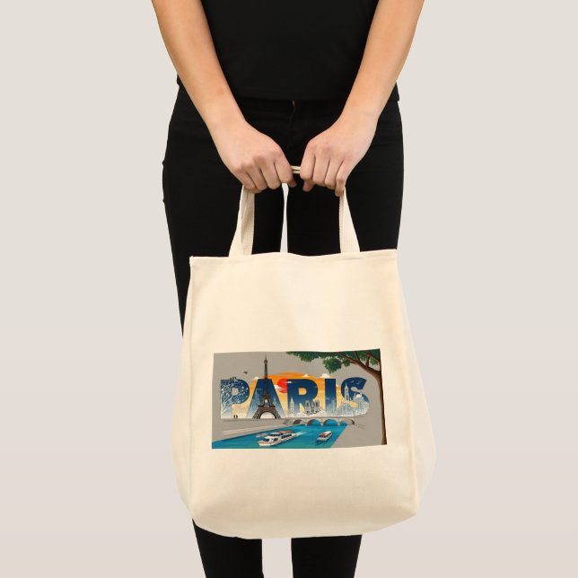 Eiffel's Whisper Grocery Tote Bag (Front (Product))