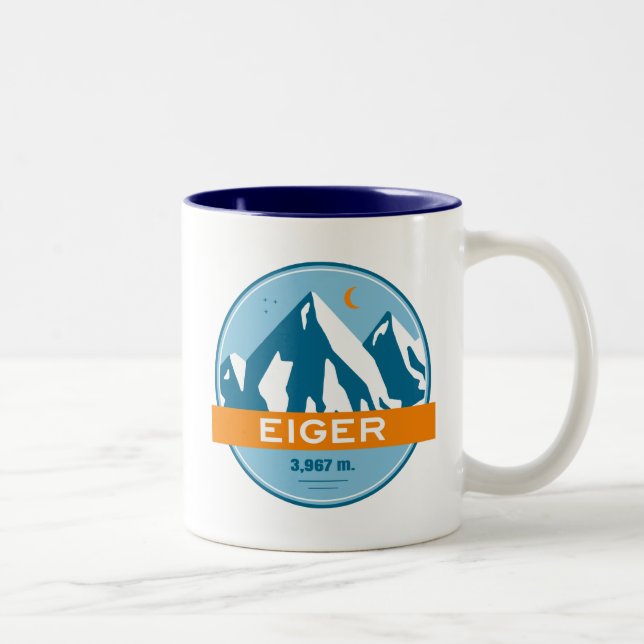 Eiger Switzerland Stars Moon Two-Tone Coffee Mug (Right)