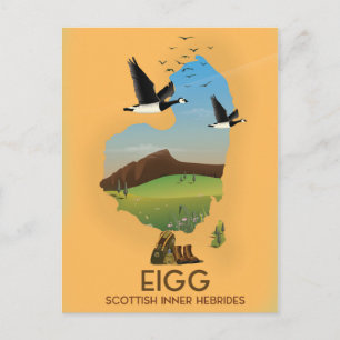 Eigg Scottish Inner Hebrides Map Postcard