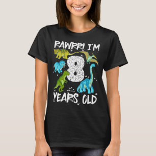 Eight 8yr BDay 8th 8 Year Old Birthday Dinosaur Ki T-Shirt