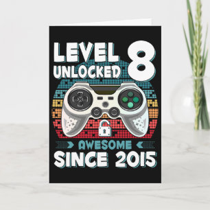 Eight 8yr Bday Son Boy Funny Gamer 8th 8 Year Old  Card