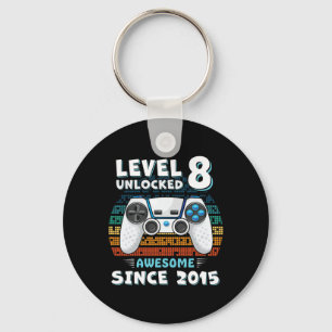 Eight 8yr Bday Son Boy Funny Gamer 8th 8 Year Old Key Ring