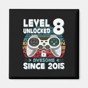 Eight 8yr Bday Son Boy Funny Gamer 8th 8 Year Old Magnet