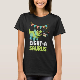 Eight a saurus Dinosaur  Cute Kiddo Triceratops T-Shirt