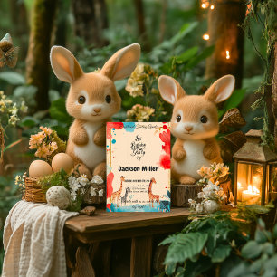 Eight and Feeling Great 8th Birthday Red and Blue Invitation