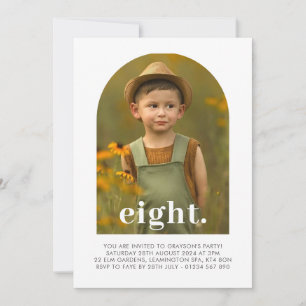 Eight Arched Photo Birthday Invitation