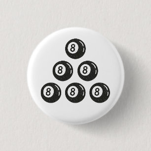 Eight Ball 3 Cm Round Badge