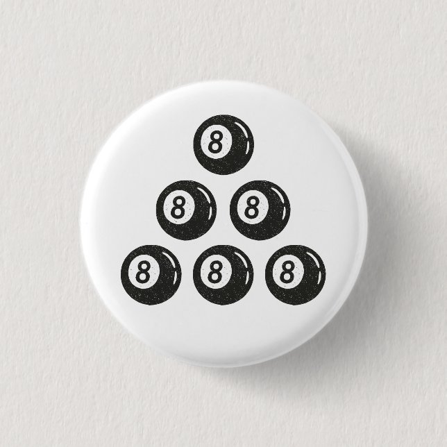 Eight Ball 3 Cm Round Badge (Front)