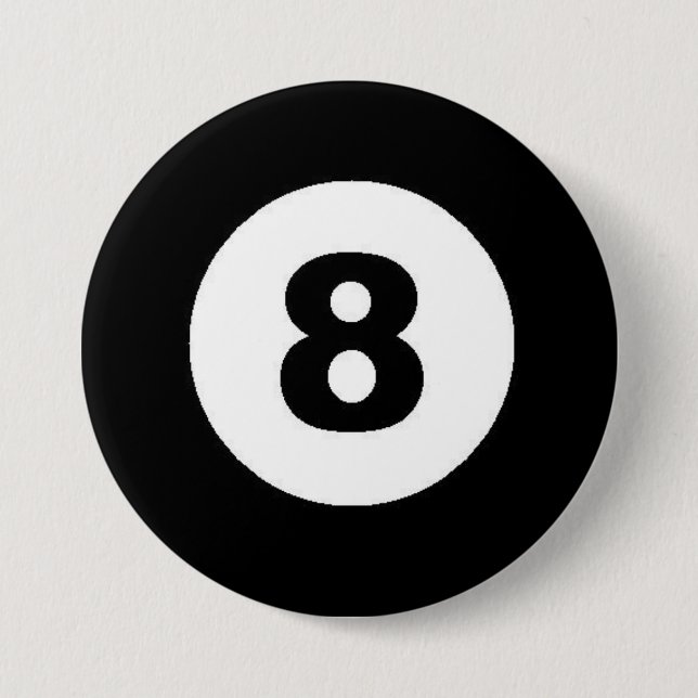 Eight Ball 7.5 Cm Round Badge (Front)
