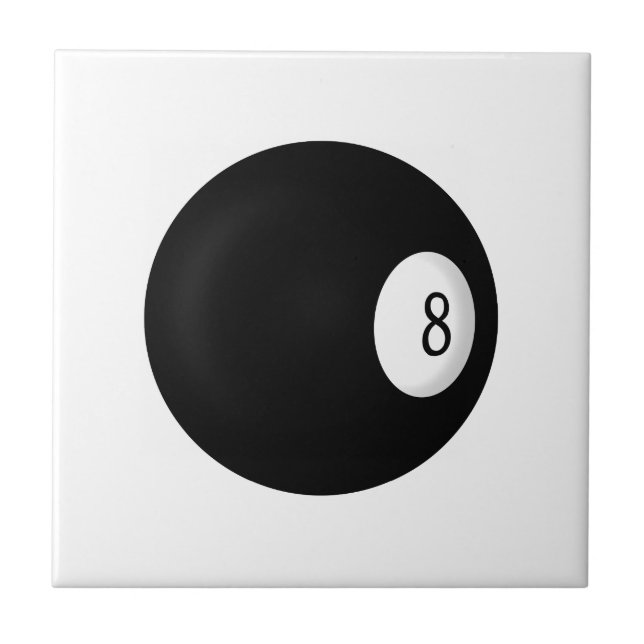 Eight Ball Billiard Ceramic Tile (Front)