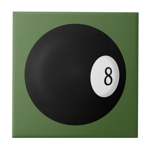 Eight Ball Billiard Ceramic Tile (Front)