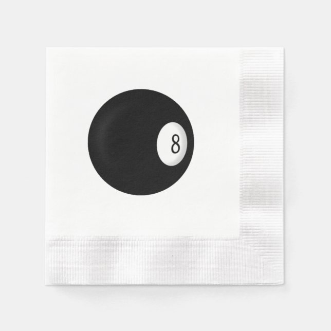 Eight Ball Billiard Theme Napkin (Front)