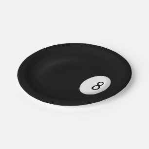 Eight Ball Billiard Theme Paper Plate