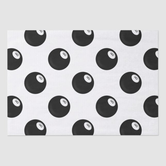 Eight Ball Billiard Theme Tissue Paper (Front)