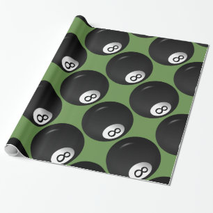 Eight Ball Billiard Theme Wrapping Paper