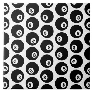 Eight Ball Billiards Pool Pattern CUSTOM COLOR Ceramic Tile