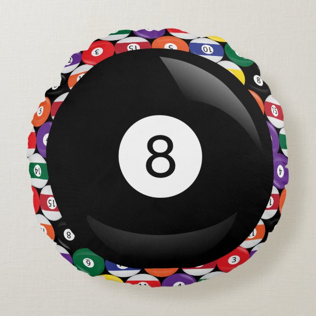 Eight Ball Billiards Round Cushion (Front)