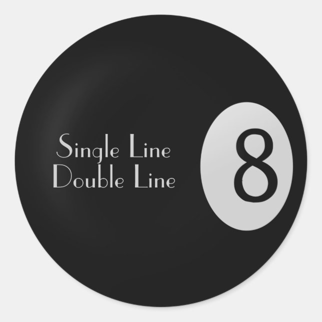 Eight Ball Billiards Sports Name Stickers (Front)