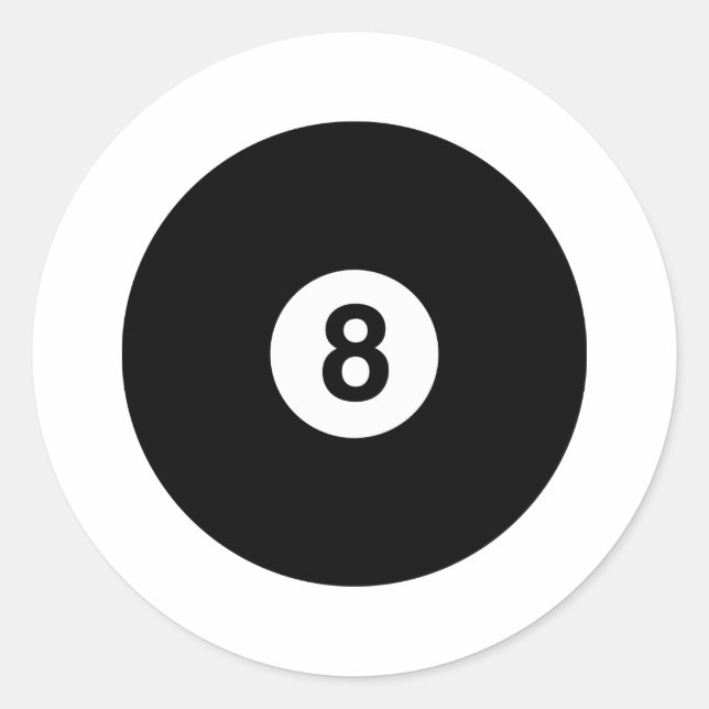 eight ball classic round sticker (Front)