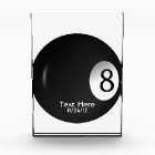 Eight Ball Crystal Billiard Sports Trophy