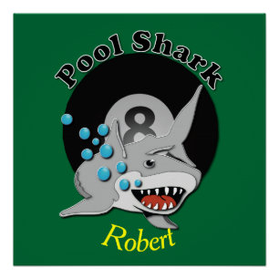 Eight Ball Named Pool Shark Poster