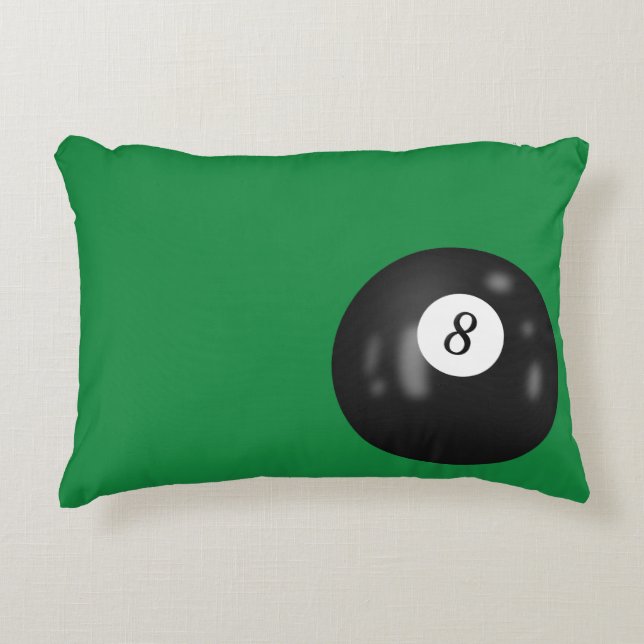 Eight Ball On Green Decorative Cushion (Front)