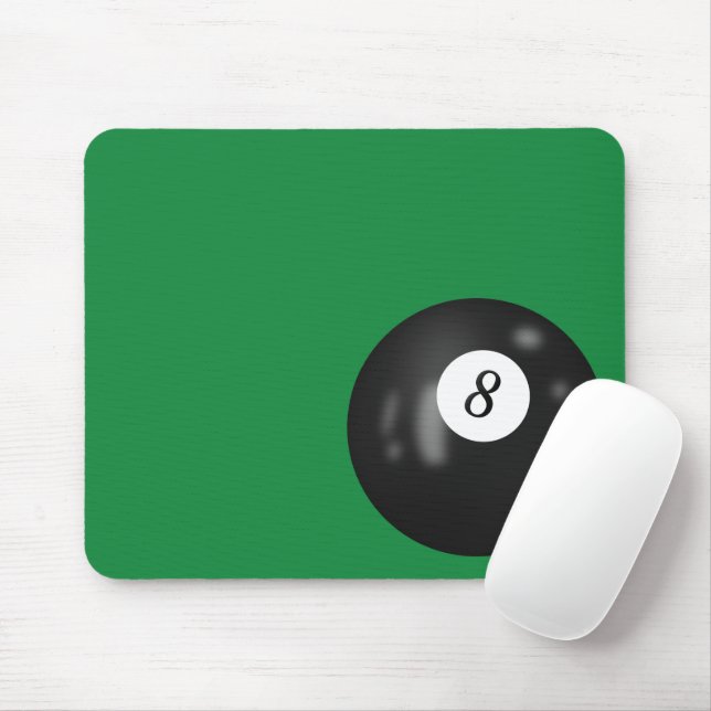 Eight Ball On Green Mouse Pad (With Mouse)