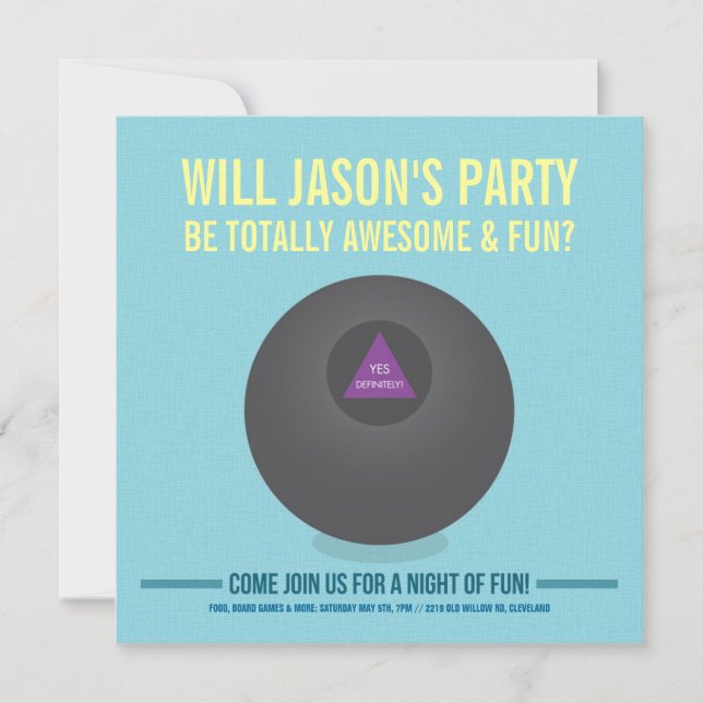 Eight Ball Party Invite (Front)