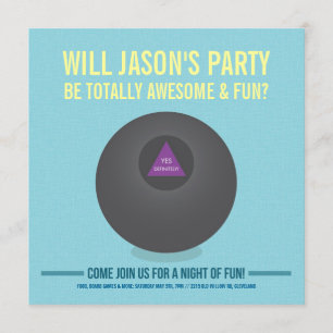 Eight Ball Party Invite
