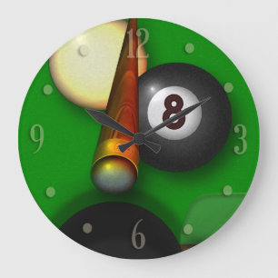 Eight Ball Pool and Billiards Large Clock