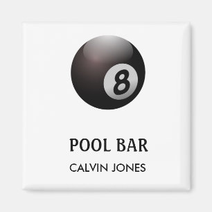 Eight ball pool bar white magnet