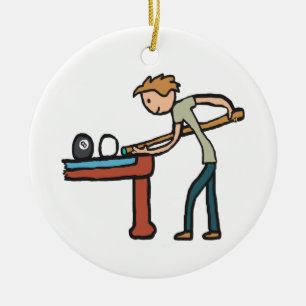 Eight Ball Pool Ceramic Ornament