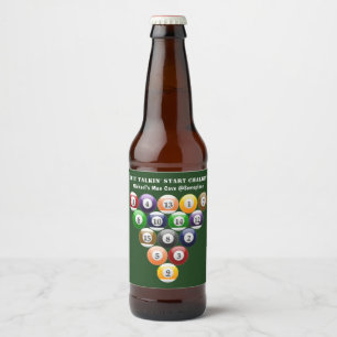 Eight-Ball Rack Billiard Balls 8-Ball Pool Game Beer Bottle Label