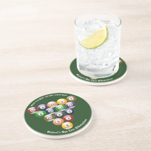 Eight-Ball Rack Billiard Balls 8-Ball Pool Game Coaster