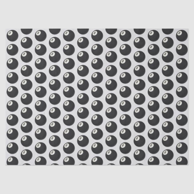 Eight Ball Y2K Snooker Black and White Tissue Paper (Front)