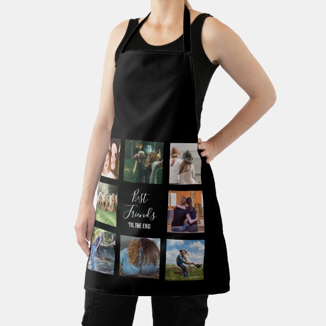 Eight Best Friends Photo Collage Black Apron (Insitu)