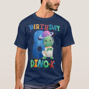 Eight Birthday Dino Space Lover Boys 8 Years Astro T-Shirt