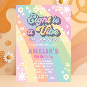 Eight is a vibe birthday invitation
