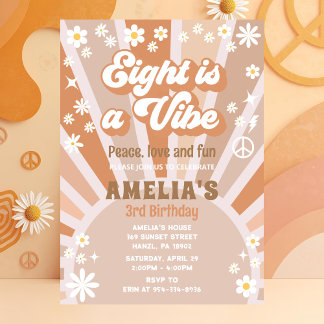 Eight is a vibe birthday invitation