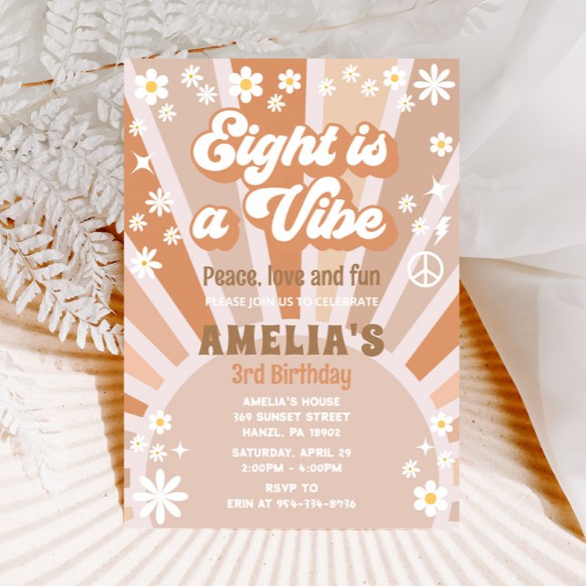 Eight is a vibe birthday invitation (Creator Uploaded)