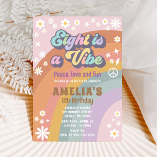 Eight is a vibe birthday invitation