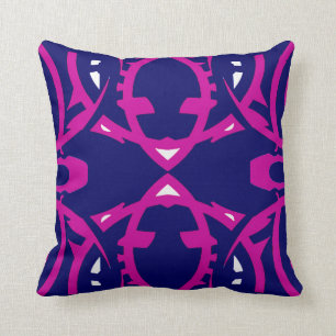 Eight is Enough on Fuchsia/White/Navy Blue Cushion