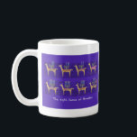 Eight Llamas of Hanukkah mug<br><div class="desc">This whimsical Llamakkah mug is the perfect gift for the Hanakkah season. These little llamas carry menorahs with candles lit for each of the eight days of Hannukah. Mazel tov!</div>