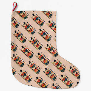 Eight Maids A Milking Cut-Out Stencil-Style 1 Large Christmas Stocking